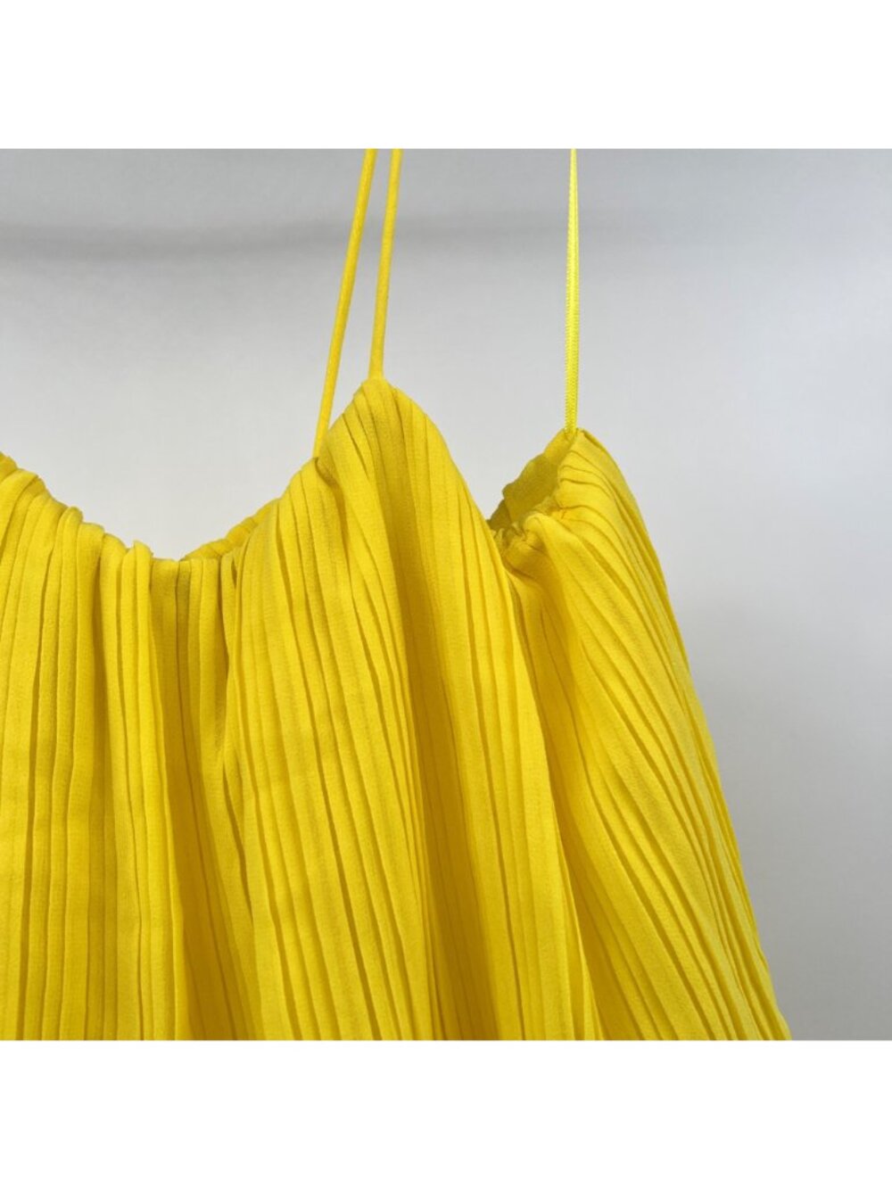 Zara Womens Pleated Jumpsuit Sleeveless Wide Leg Yellow Size Small - Picture 5 of 10